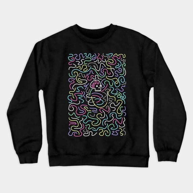 Retro psychedelic deconstructed skull apparel Crewneck Sweatshirt by guidogokraw